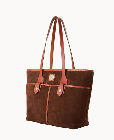 Suede Double Pocket Tote