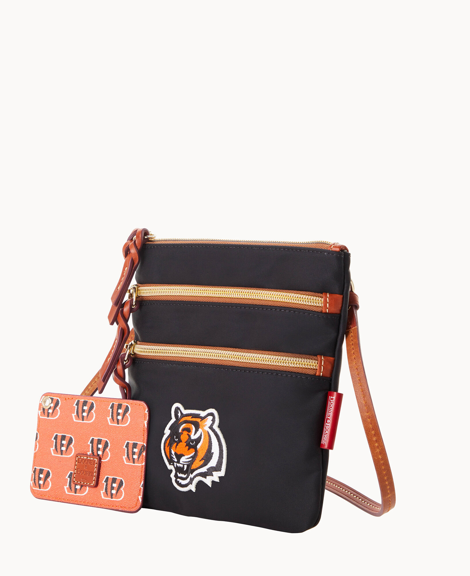 Dooney Bourke NFL Bengals North South Triple Zip w ID holder