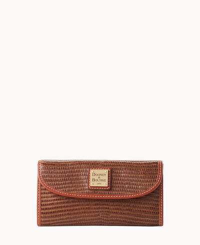 Embossed Lizard Continental Clutch