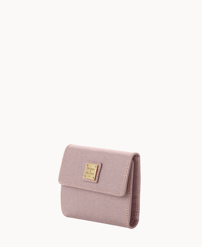 Saffiano Small Flap Credit Card Wallet