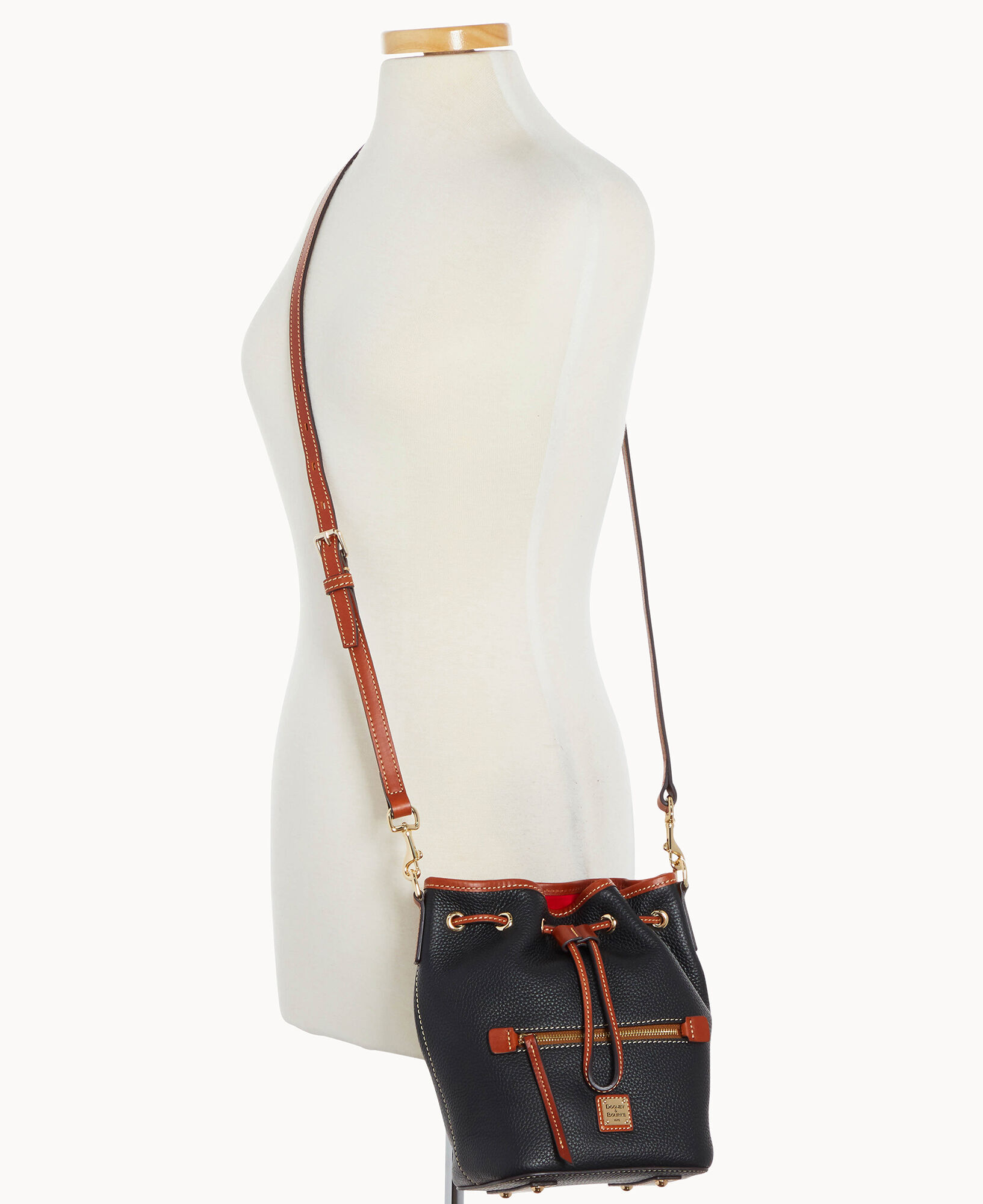 Pebble Grain Small Drawstring Crossbody
