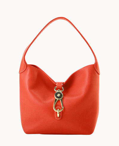 Lucca Leather Logo Lock Hobo