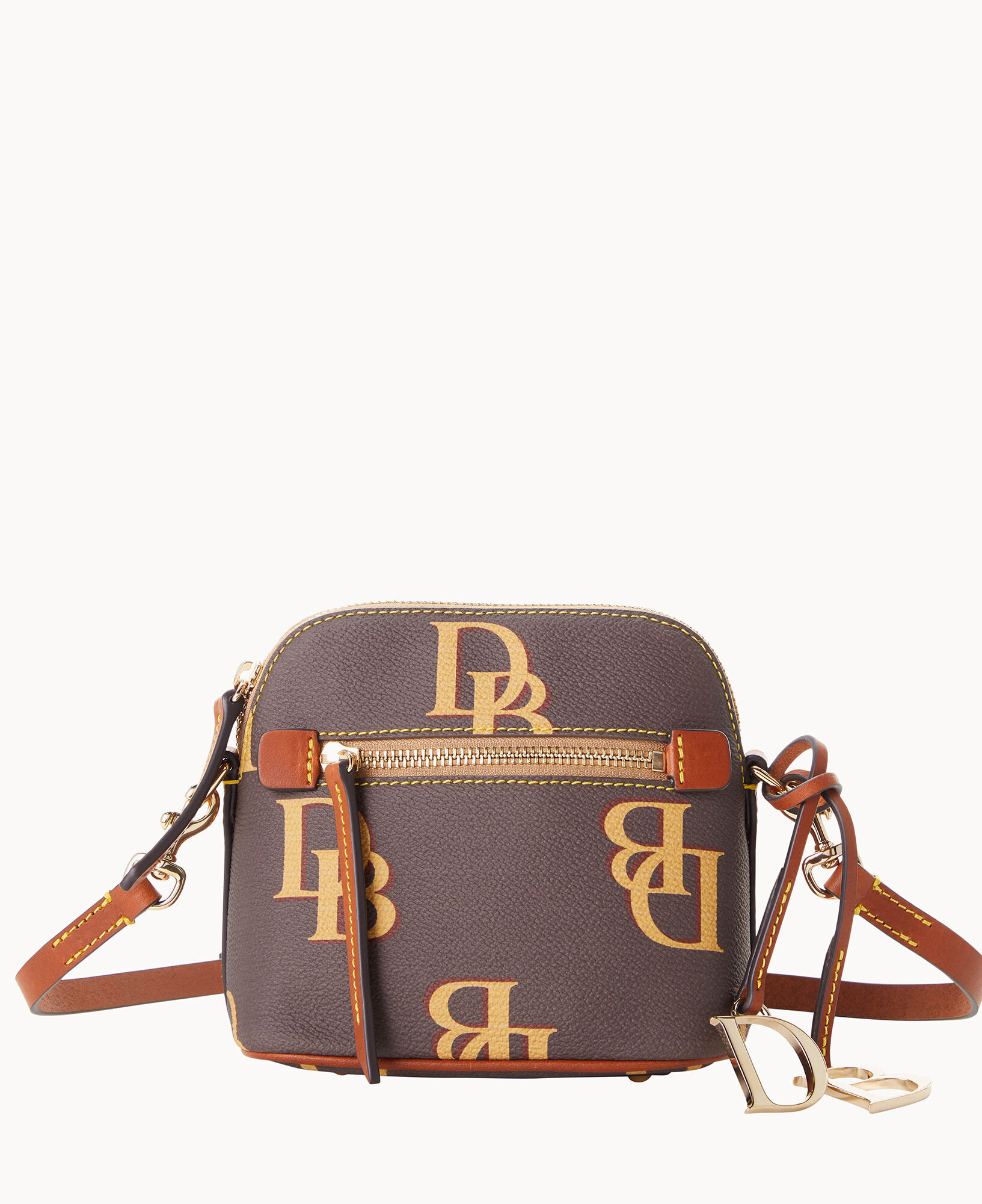 DOONEY & BOURKE black fabric leather monogram small shoulder bag