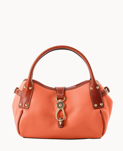 Pebble Grain Small Logo Lock Satchel