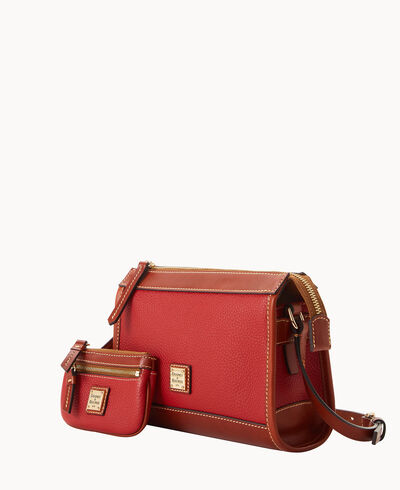 Pebble Grain Zip Crossbody With Small Coin Case