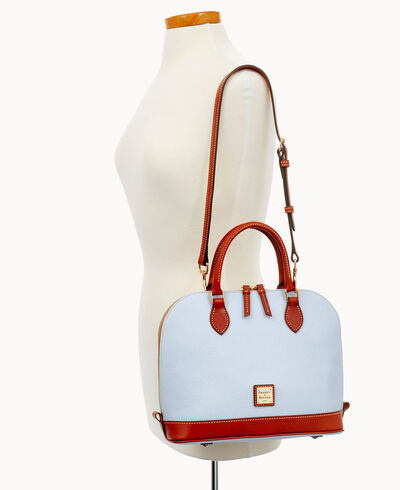 Pebble Grain Zip Zip Satchel