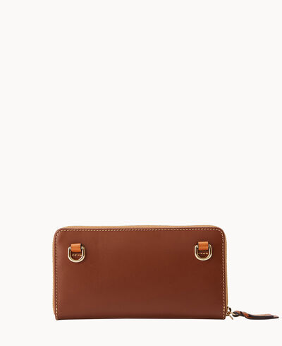 Wexford Leather Large Zip Around Wristlet Crossbody