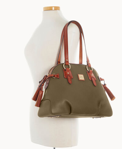 Pebble Grain Domed Satchel