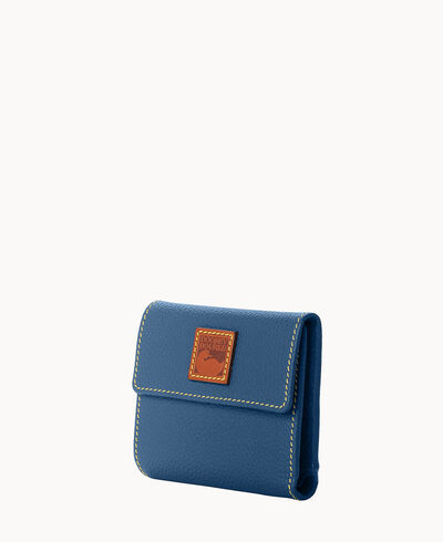 Pebble Grain Small Flap Credit Card Wallet