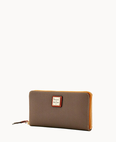 Pebble Grain Large Zip Around Wristlet