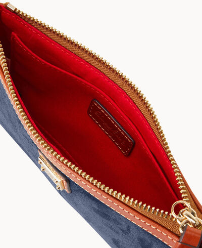 Suede Large Slim Wristlet
