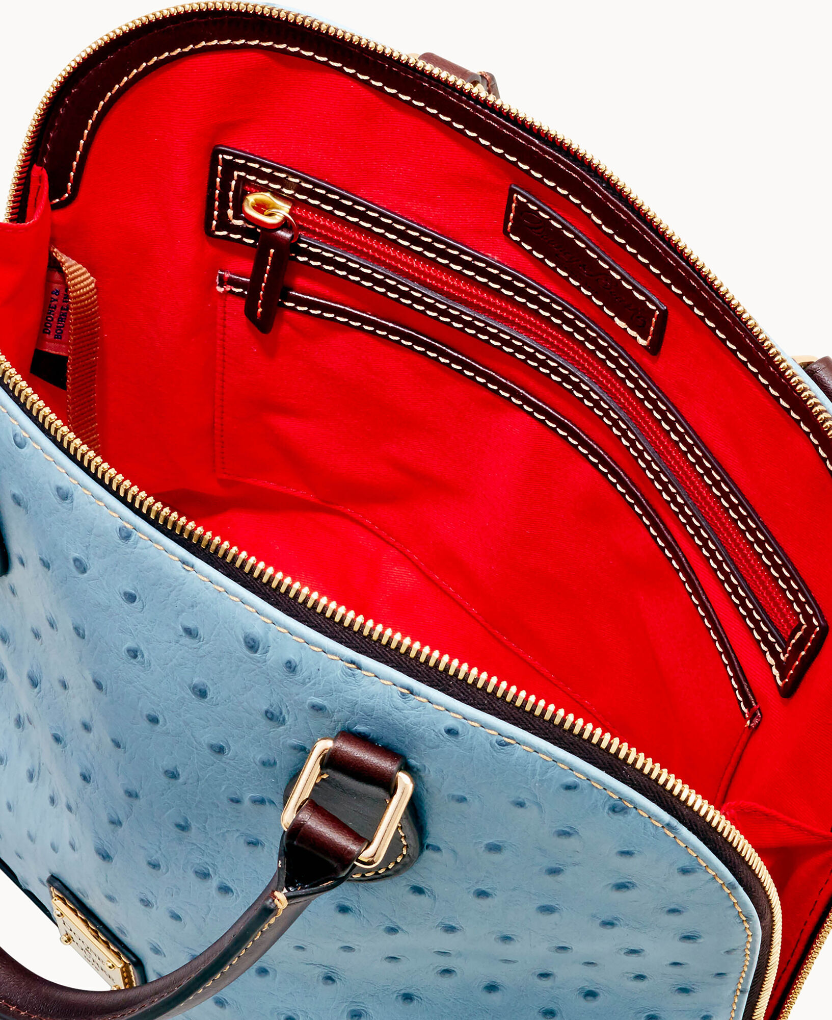 Ostrich Zip Zip Satchel