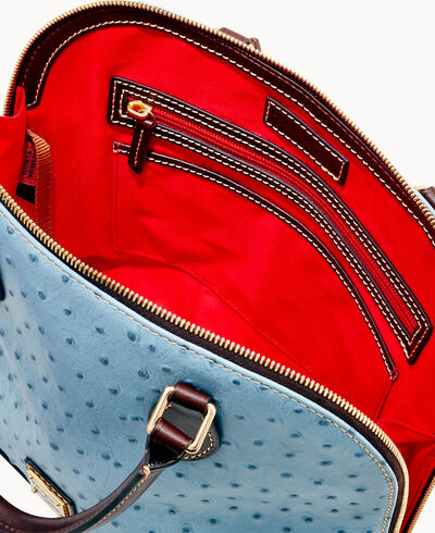 Ostrich Zip Zip Satchel
