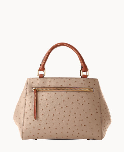 Ostrich Small Zip Satchel