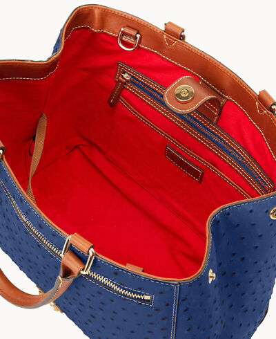 Ostrich Zip Satchel