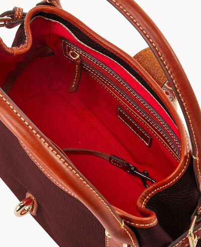Pebble Grain Small Logo Lock Satchel