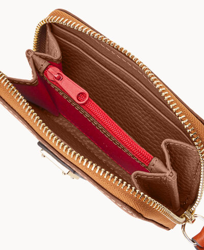 Pebble Grain Large Zip Around Credit Card Case