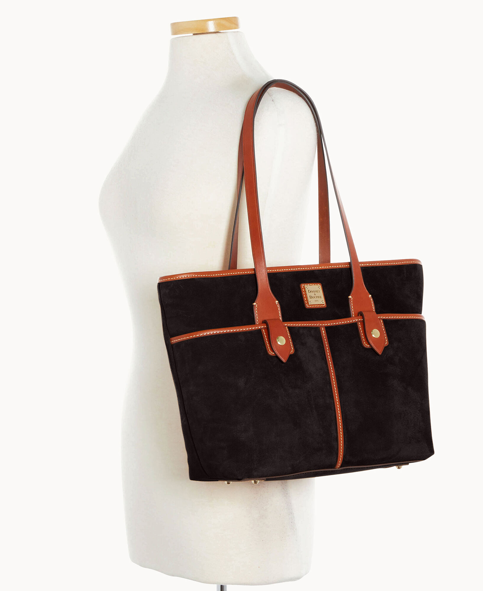 Suede Double Pocket Tote