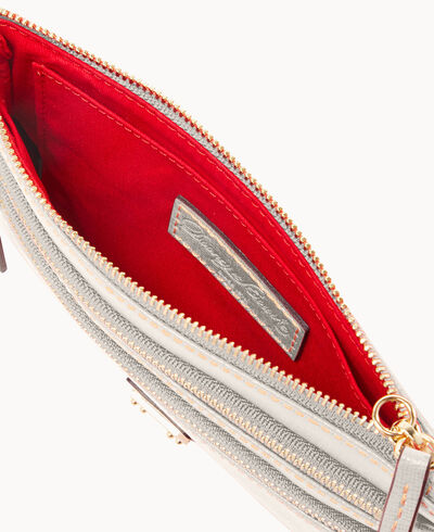 Saffiano Triple Zip Wristlet