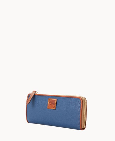 Pebble Grain Zip Clutch Wristlet