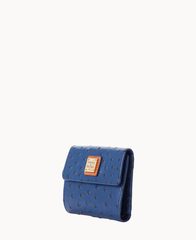 Ostrich Small Flap Wallet