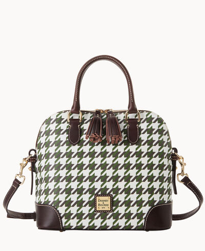 Houndstooth Domed Satchel
