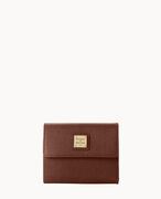 Saffiano Small Flap Credit Card Wallet