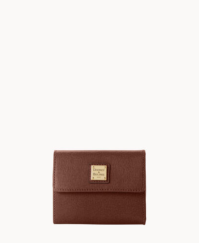 Saffiano Small Flap Credit Card Wallet