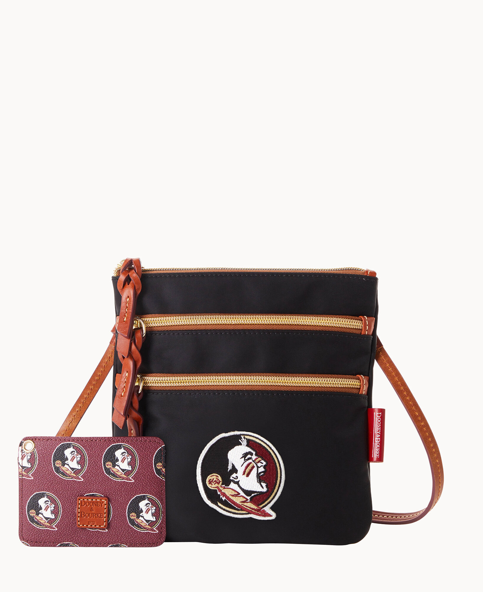 Dooney Bourke Collegiate Fla State North South Triple Zip w ID Holder