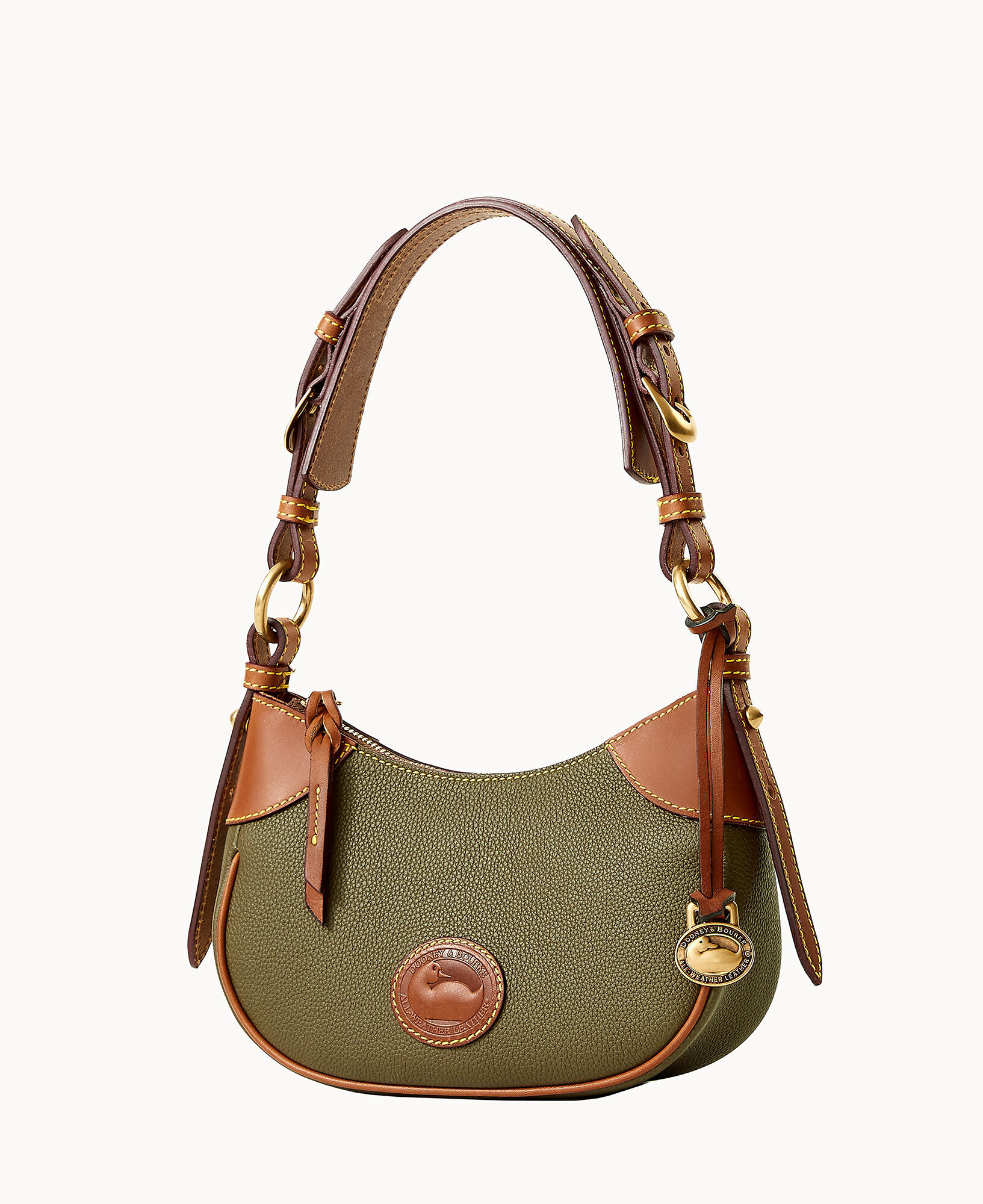 Buy the Dooney & Bourke Light Green Canvas Tan Leather Trim Handbag & Wallet  Set