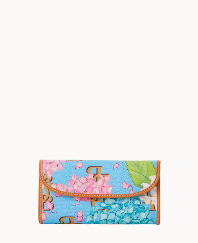 Hydrangea Monogram Continental Clutch