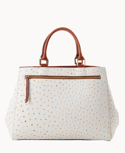 Ostrich Zip Satchel