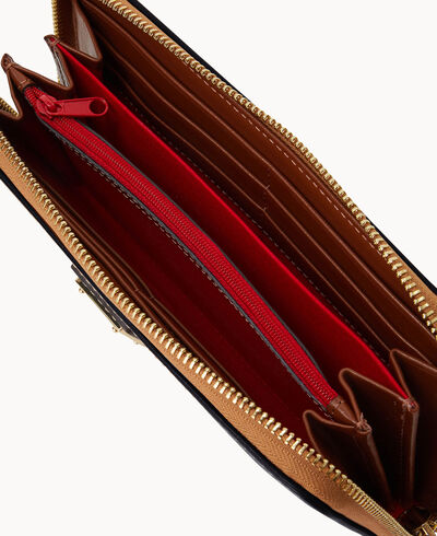 Wexford Leather Large Zip Around Wristlet Crossbody