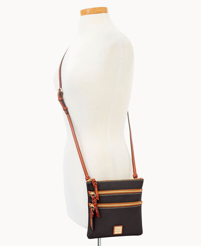 Pebble Grain Triple Zip Crossbody