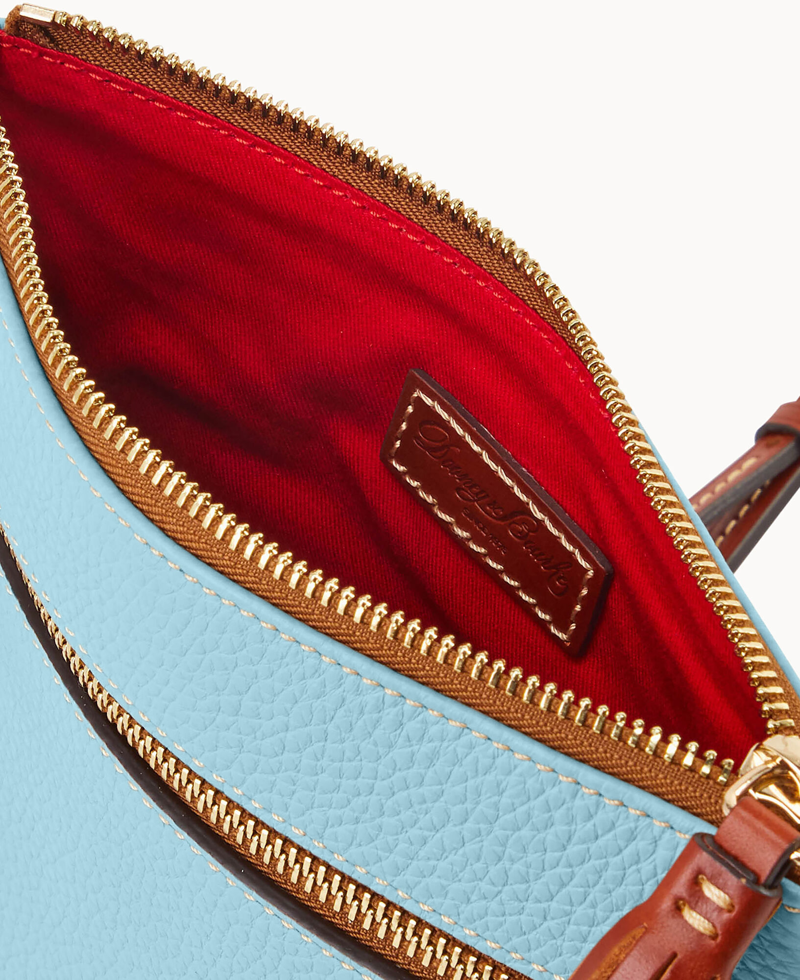 Dooney Bourke Pebble Grain Double Zip Tassel Crossbody