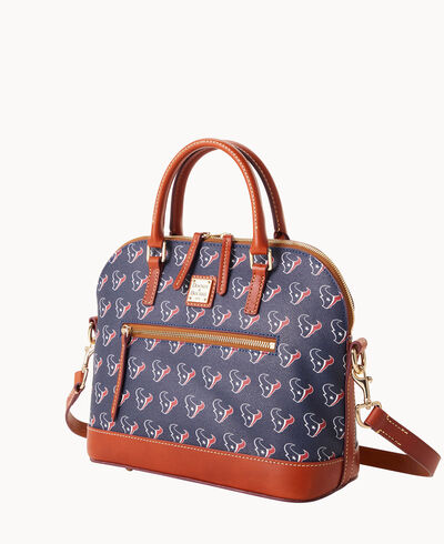 NFL Texans Domed Zip Satchel