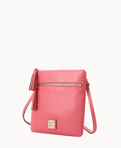 Saffiano Double Zip Tassel Crossbody