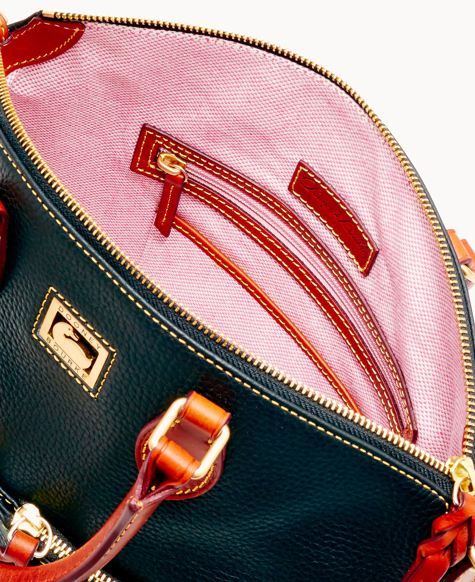 Dooney dillen outlet double pocket satchel