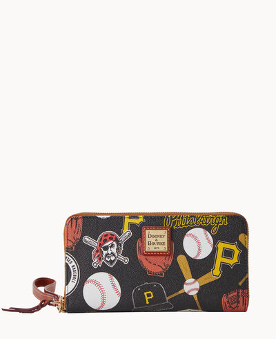 MLB Pirates Large Zip Around Wristlet