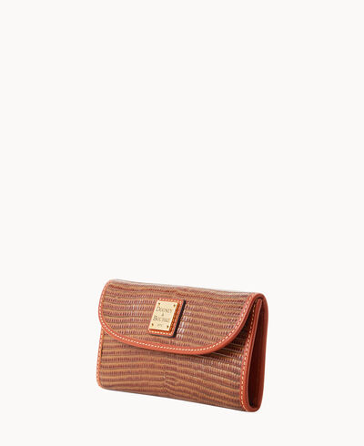 Embossed Lizard Continental Clutch