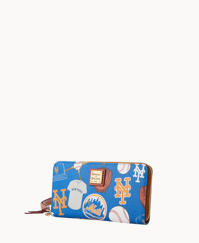 MLB Mets Large Zip Around Wristlet