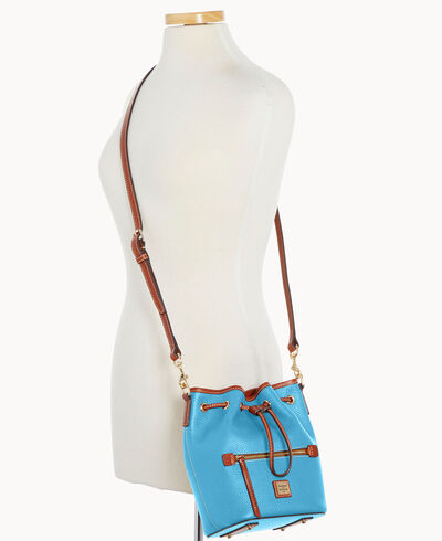 Pebble Grain Small Drawstring Crossbody