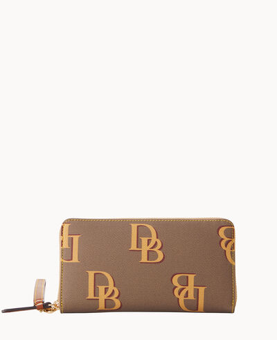 Monogram Large Zip Around Wristlet
