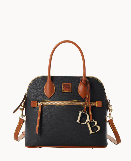 Pebble Grain Domed Satchel