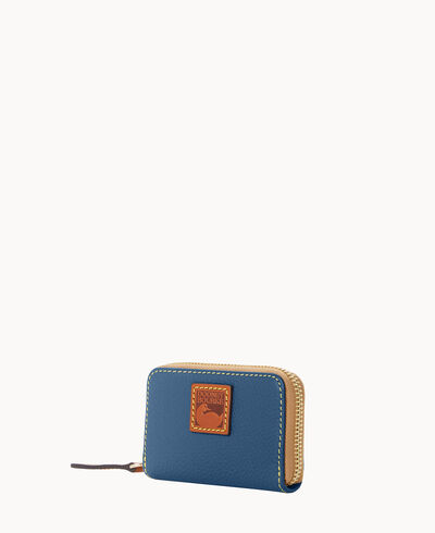 Pebble Grain Zip Around Credit Card Case