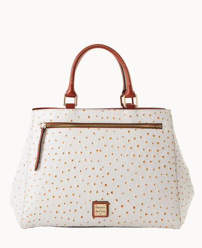 Ostrich Zip Satchel