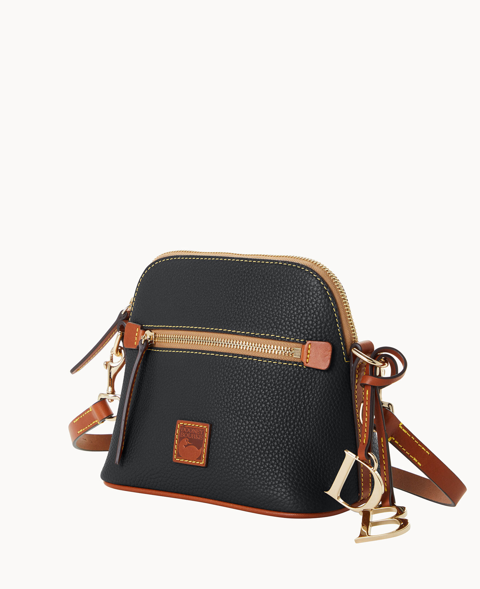 Dooney Bourke Pebble Leather Domed Crossbody Black