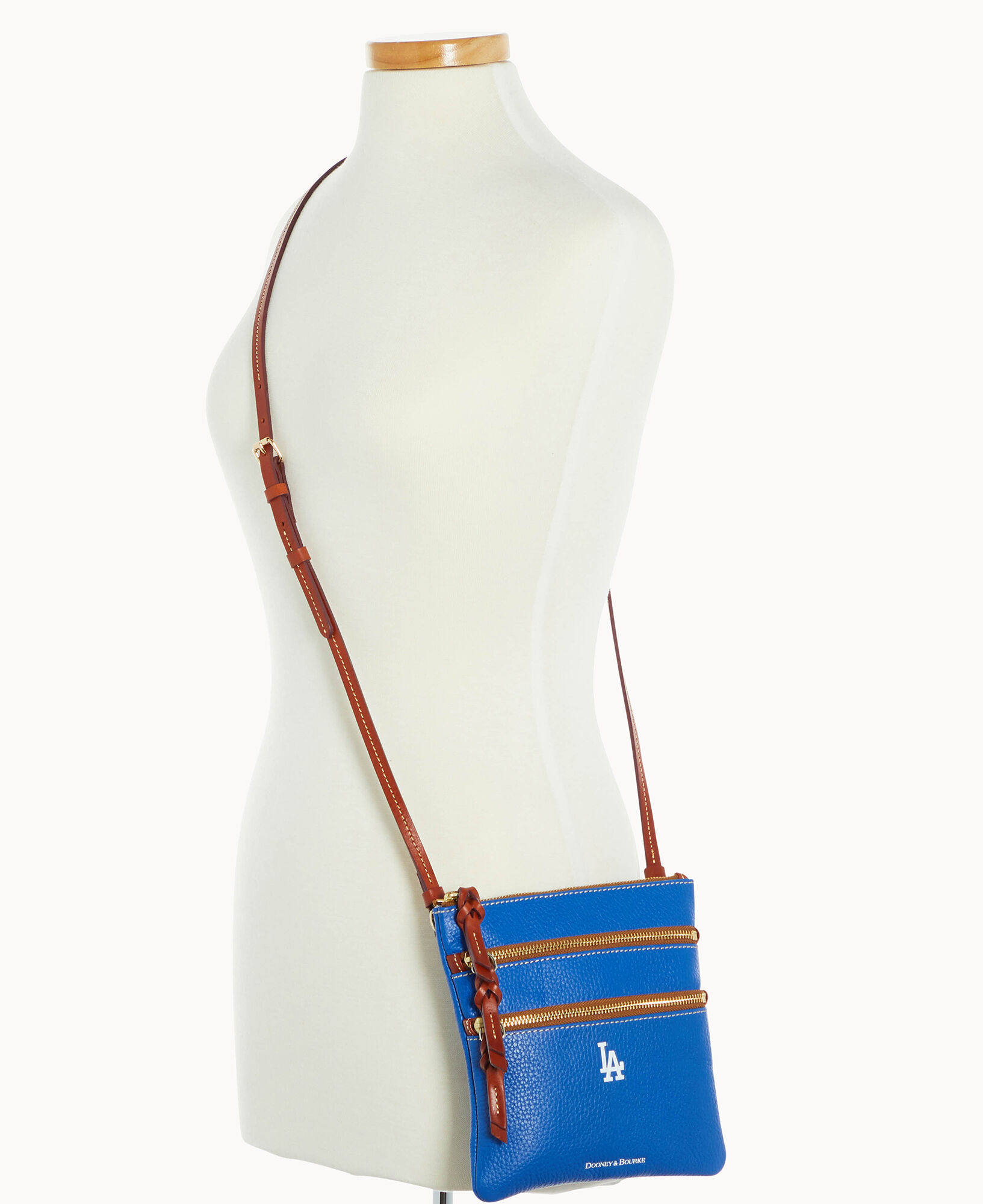 Dooney & bourke pebble leather triple zip crossbody handbag deals