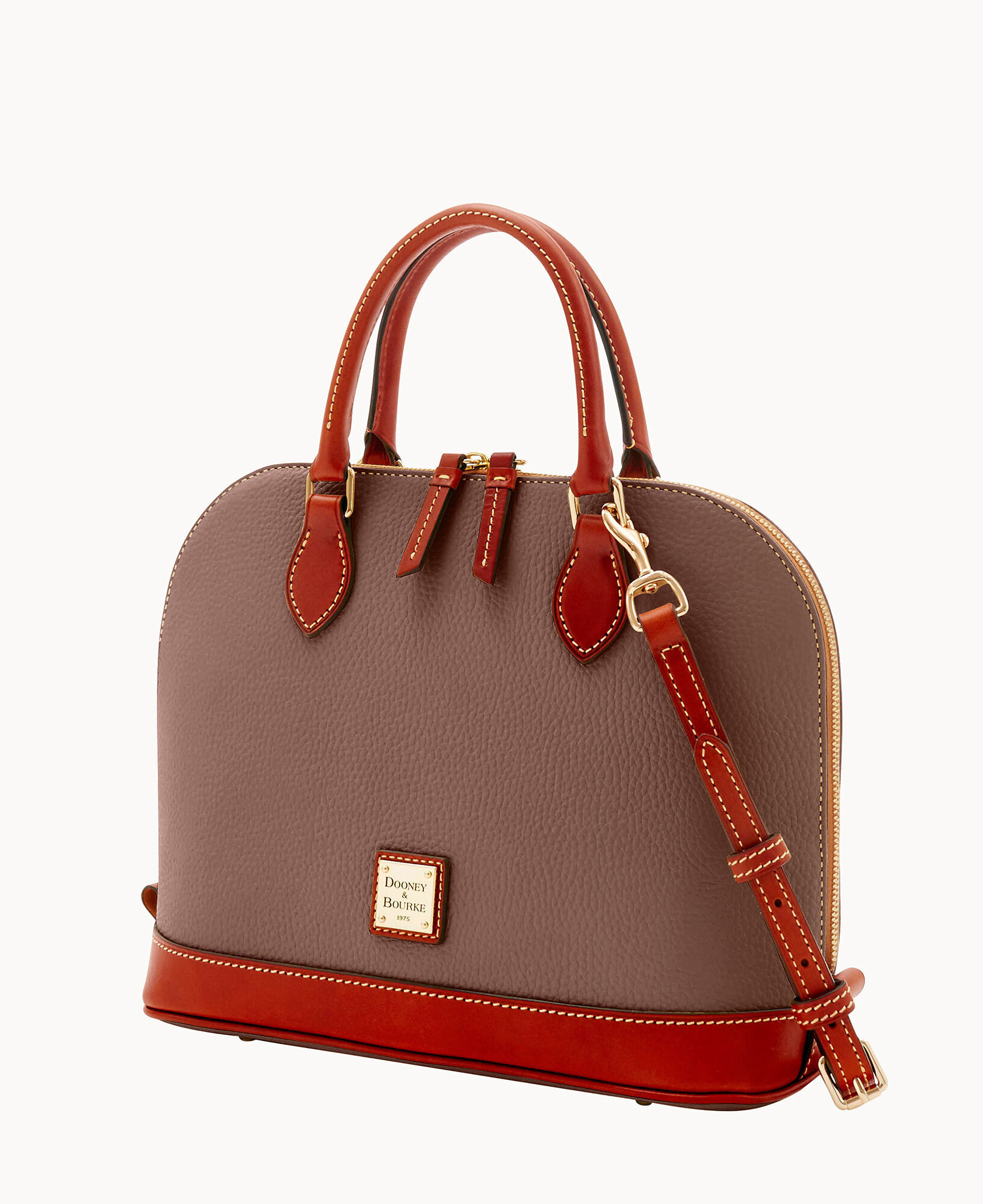 Saffiano Domed Zip Satchel  Full day ahead? Carry it all. https