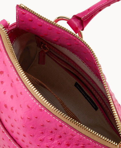 Ostrich Satchel With Pocket